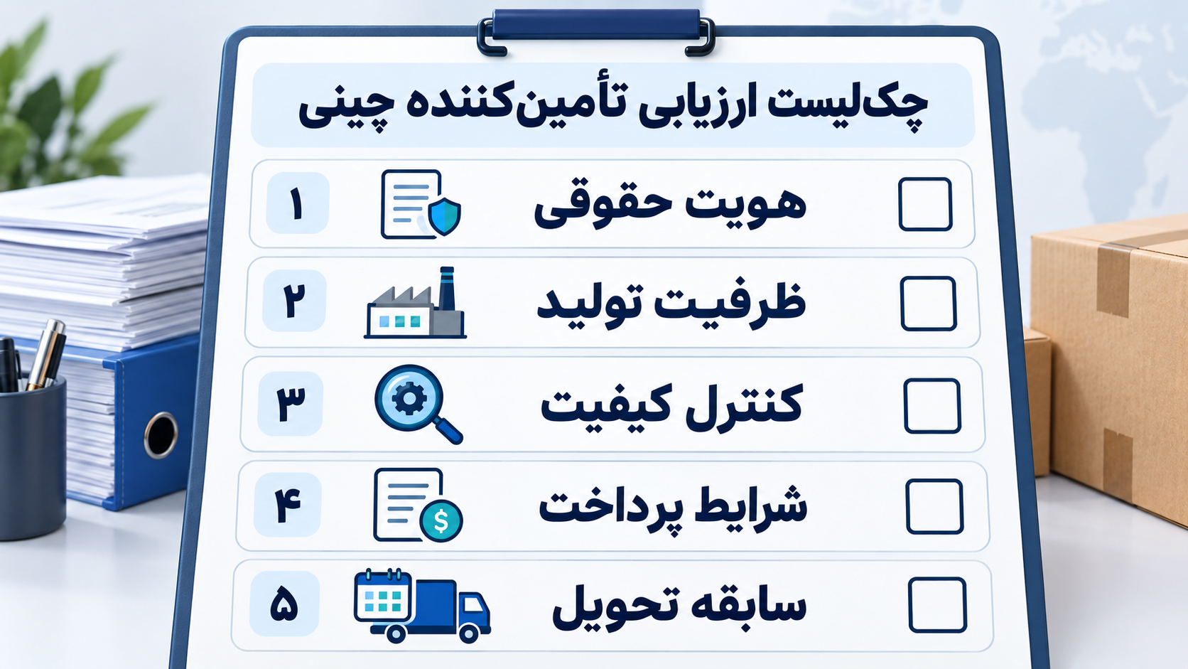چک‌لیست ارزیابی تأمین‌کننده هوربان